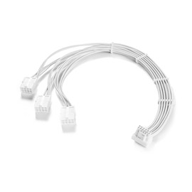 Formulamod GPU Power Sleeved Cable Extension,12VHPWR 90 Degree PCIe 5.0 16Pin(12+4) to 3x8Pin Male to Female,12+4Pin Cable for RTX 4090/4080/4070TI/3090TI with Combs (White, Type-F)