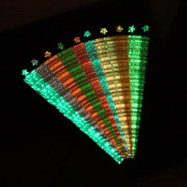 ODETOJOY Origami Paper Stars Stripes Paper Strips Package Ready Glow in the Dark 7 Colours 210 Sheets Cardioidal Point