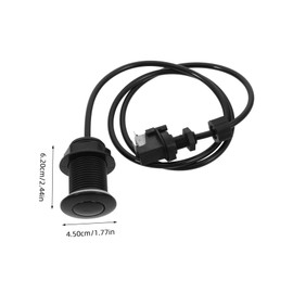 Operitacx Luftdruckschalter Ersatzset Müllentsorgungsknopf Vollschwarz mit Überlastschutz für Küchenabfall Badewannenabfluss Einfache Montage Langlebig