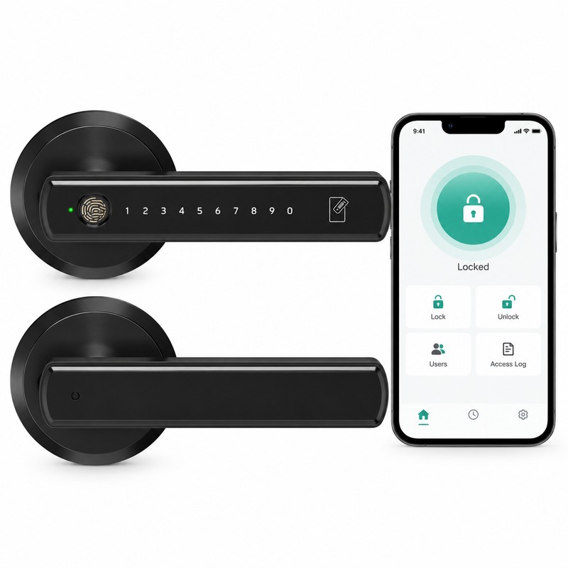 Smart Door Lock for Home & Office – Fingerprint, App