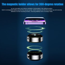 bovinox Yeni Nesil Akıllı Taşınabilir Mıknatıslı Otomatik Vakumlu Telefon Tutucu Araç Içi Ev Ofis