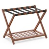 BAMBOOHOMIE 2 Pack Bamboo Luggage Rack for Guest Room, 26.77"