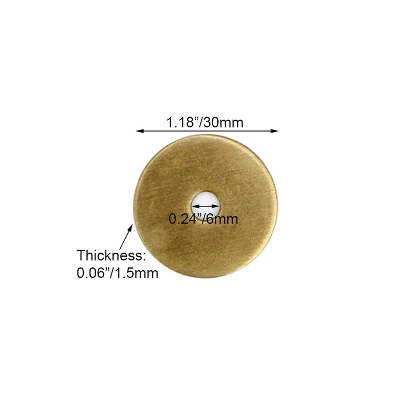 Tiazza 10Pcs Plain Round Brass Backplate Washers Classical Furniture Decoration