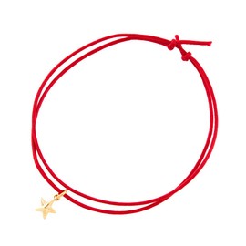 Jewelry Shop M v4308 2-Way Star Studded Wax Drawstring Bracelet/Anklet, Nickel Free