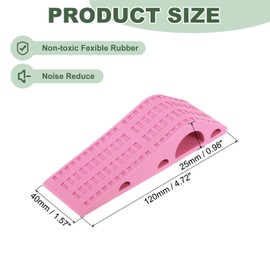 uxcell 1 Pcs Door Stoppers for Bottom of Door, 25mm/0.98 Inch Door Stops, Rubber Door Stopper Wedge Anti Slip, Window Stopper Door Stackable, Pink
