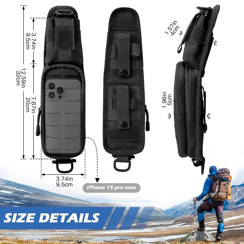 Jueachy Strap Shoulder Molle Accessories Pouch: Tactical Backpack Pocket Attachment