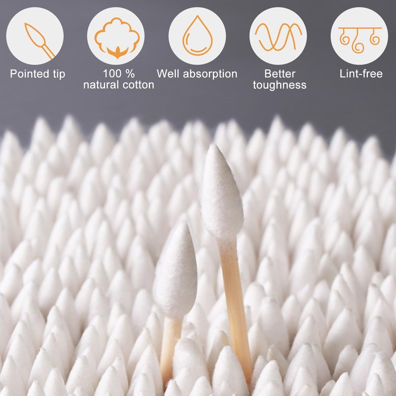 500 Pcs Cotton Swabs - Double Precision Tips Cotton Swabs
