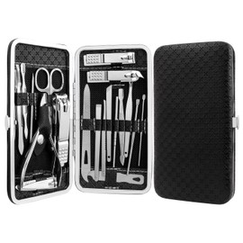 Bestgle Manicure Set, 19 in-1 Nail Clippers Pedicure Sets Stainless Steel Nail Manicure Pedicure Kit Professional Nail Grooming Kits with Portable Travel Case