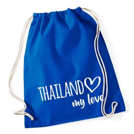 Huuraa Gym Bag Thailand My Love Gift 12 Litres Cotton Thailand Gift Idea, Bright royal, Unit size