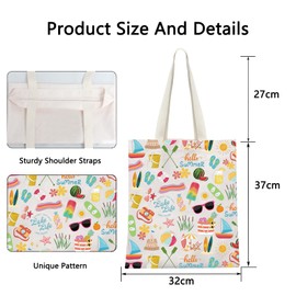 POFULL Lake Life Tote Bag Lake Vacation Gift Summer Beach Lake Gifts Boating Lover Gift Lake Day Essentials Beach Gift (Lake Life)