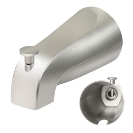 Universal Bathroom Brushed Nickel Tub Spout, Compatible with Westbrass E531D-1F-62, Bathtub Faucet for 4 Inch Reach Wall Front Mount,Tub Spout with Shower Diverter 1/2'' IPS Inside Thread