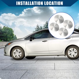 Hihaha Universal Wheel Center Hub Caps Emblem Badge Decal Sticker for Car/Durable 75mm / 4 Pcs Silver Tone