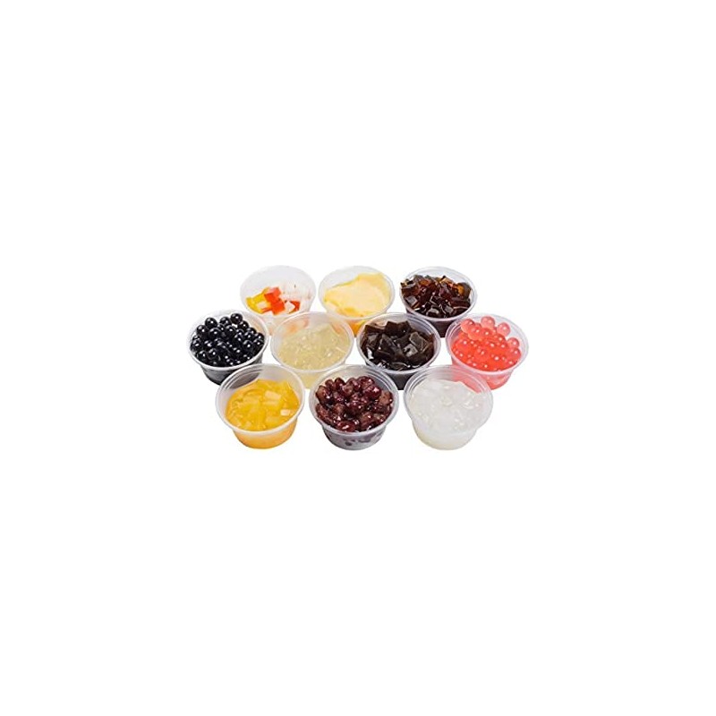 Sabco - 100pcs 4oz Clear Round Plastic Takeaway Sauce Pots