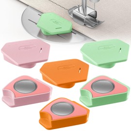 Cverny Magnetic Seam Guide for Sewing Machine, 6PCS Polygonal Multifunctional Universal Seam Guide Hemmer with Scale, Strong Magnet Sewing Straight Stitching Supplies, Sewing Accessory for Tailors