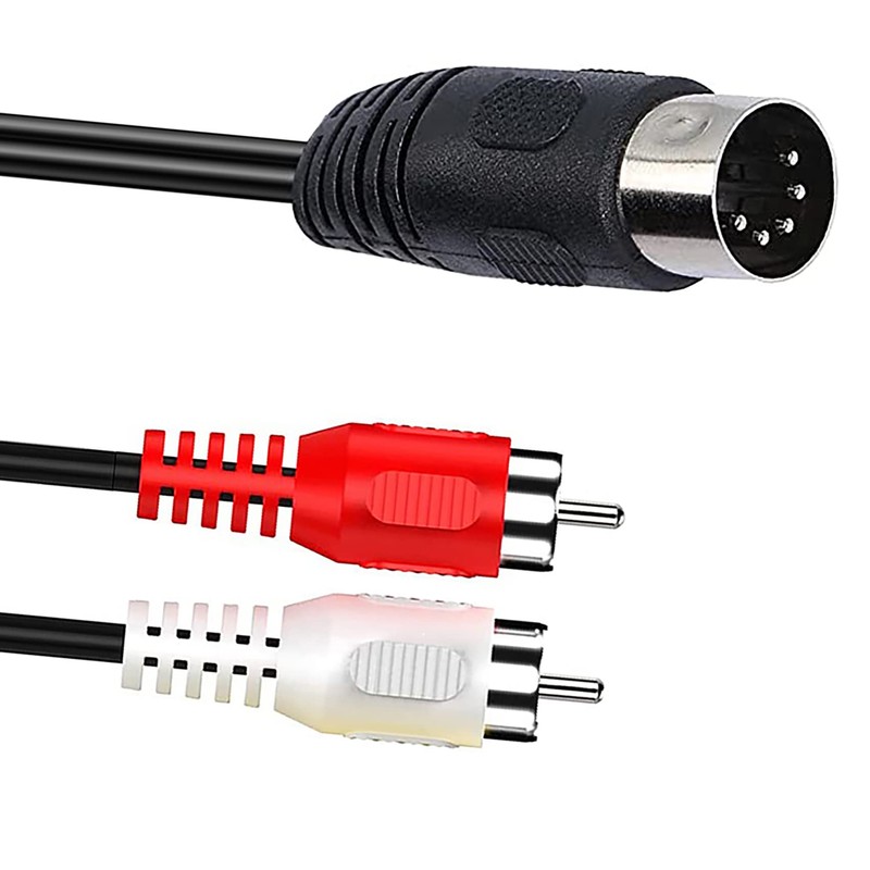 DIN 5 Pin to RCA Cable, tunghey 5-Pin Din Male