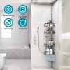 NewHome 4 Tier Steel Tension Pole Shower Caddy Organizer w/
