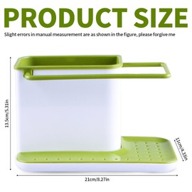 UOSIWYA Sink Organiser, Sink Organiser, Kitchen Sponge Holder, Sink with Drain Tray, Dish Cloth Holder for Dishwashing Liquid, Kitchen Utensils, Sponge Brush