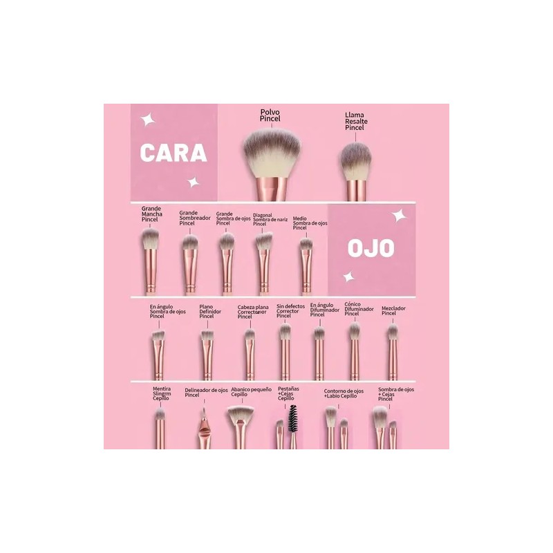 Fazxssea 67pcs Brochas De Maquillaje Rosa Profesional, Multifuncional, Con Estuche.