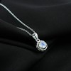GEMKORA Real Rainbow Moonstone Crystal Pendant Necklace, Natural Gemstone, Birthstone