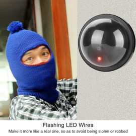 Dummy Fake Camera Security CCTV Dome Cameras, Dummy Outdoor Camera with Flashing Red LED Light Dummy Security Camera