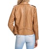 S P Y M Womens Faux Leather Jacket, Double Zip