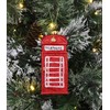 Toyland® 12cm Glittery Traditional British Phone Box Shaped Christmas Bauble