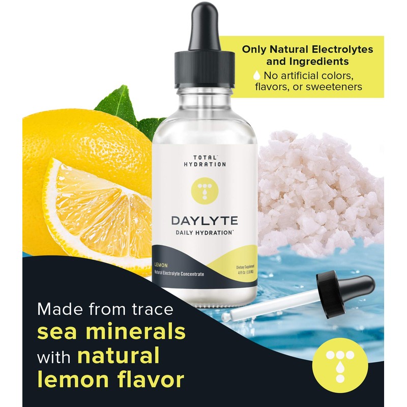 Daylyte Electrolyte Drops, Lemon, Sugar Free Daily Hydration Supplement with