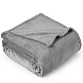 David's Home Cozy Soft Fleece Blanket Queen Size,300GSM Luxury Plush Lightweight Bed Throw for All Season,Fuzzy Comfy Warm for Couch Sofa,Travel,Camping,Machine Wash No Shed No Pilling,Grey,90x90