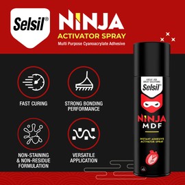 SELSIL CA Glue Activator Spray (2 x 13.50 fl oz) - Cyanoacrylate Glue Activator, Professional Fast Clear Adhesive Accelerators for Woodworking, Metal, Plastic, Indoor & Outdoor (2 Pack)