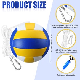 MiniInflat 2 Pcs Tether Balls and Rope Set Replacement Tetherball with Ball Pump for Teen Adults Backyard Playground Outdoor Game