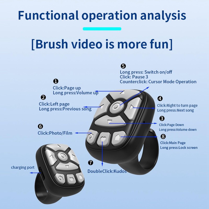 Remote Control for TikTok, APP Page Turner, Camera Remote Shutter,