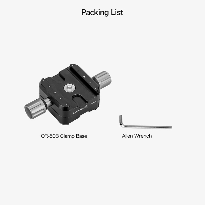 Koolehaoda QR-50B Quick Release Plate Clamp Double Clamp Adapter Compatible
