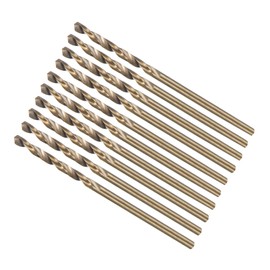 CoCud Twist Drill Bits, 1.6mm Drilling Diameter, Titanium Coated (HSS-CO) M35 5% Cobalt High Speed Steel - (Applications: for Stainless Steel Alloy Metal), 10-Pieces