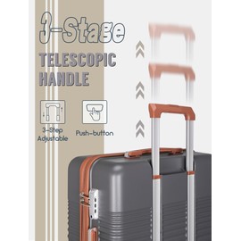 CONCEPTEN Carry On Luggage 22x14x9 Airline Approved, 20-inch Hard Shell Suitcases with Wheels, ABS Lightweight Carry on Suitcase with TSA Lock