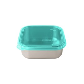 U Konserve Stainless Steel Food Storage Bento Box Container, Leak Proof Silicone Lid Dishwasher Safe - Plastic Free (15oz Teal)