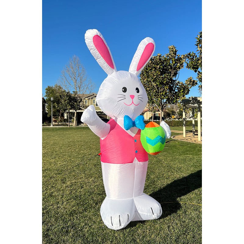 BZB Goods Jumbo 8 Foot Tall Happy Easter Inflatable Bunny