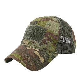 ASPALAND Tactical Army Cap, Mesh, Breathable, Velcro Included, Airsoft Hat, Child Adjustable Size, green camo, Free size