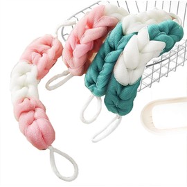 AARainbow Long Stretch Back Sponge with Rope Handles Back Scrubber Body Sponges for Bathing, Bath Shower Mesh Sponge Body Deep Cleaning for Men & Women (F-2 Green+2Pink)