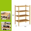 BMOSU 4-Tier Bamboo Small Shoe Rack Premium Stackable Shoe Shelf