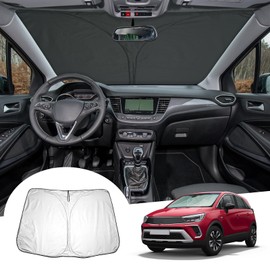 GAFAT Compatible with Vauxhall Crossland X/Facelift 2017-2024 Sun Protection Front Windscreen Inside, Crossland 2023 Sunshade Parasol, Sun Visor UV Protection Cooling, Crossland X Accessoires