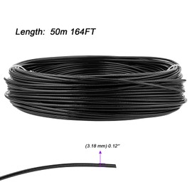 JOIKIT 1/8 Inch 164 Feet Black Vinyl Coated Wire Rope, 7x7 Strand Wire Cable 304 Stainless Steel Rope OD 3/32 Inch, Coated OD 1/8 Inch for Railing System Decking, 880 Lbs Breaking Strength