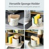 Zoeeker Kitchen Sink Sponge Holder, Dish Sponge Rack Ceramic Brush