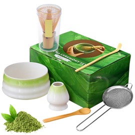 Matcha Whisk Set, 6PCS Matcha Set Whisk and Bowl, Matcha Whisk and Bowl Set, with Holder/Scoop/Sifter,Whisk Holder Matcha Whisk Set,for Making Breakfast/Matcha Latte,Women,Men,Friends,for Matcha Lover