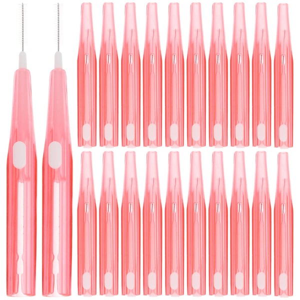 HEALLILY Pack of 30 Interdental Brush, Toothpick, Dental Floss, Head Between Teeth Brush, Interdental Brush, Dental Floss, Teeth Cleaning Tool, Pink