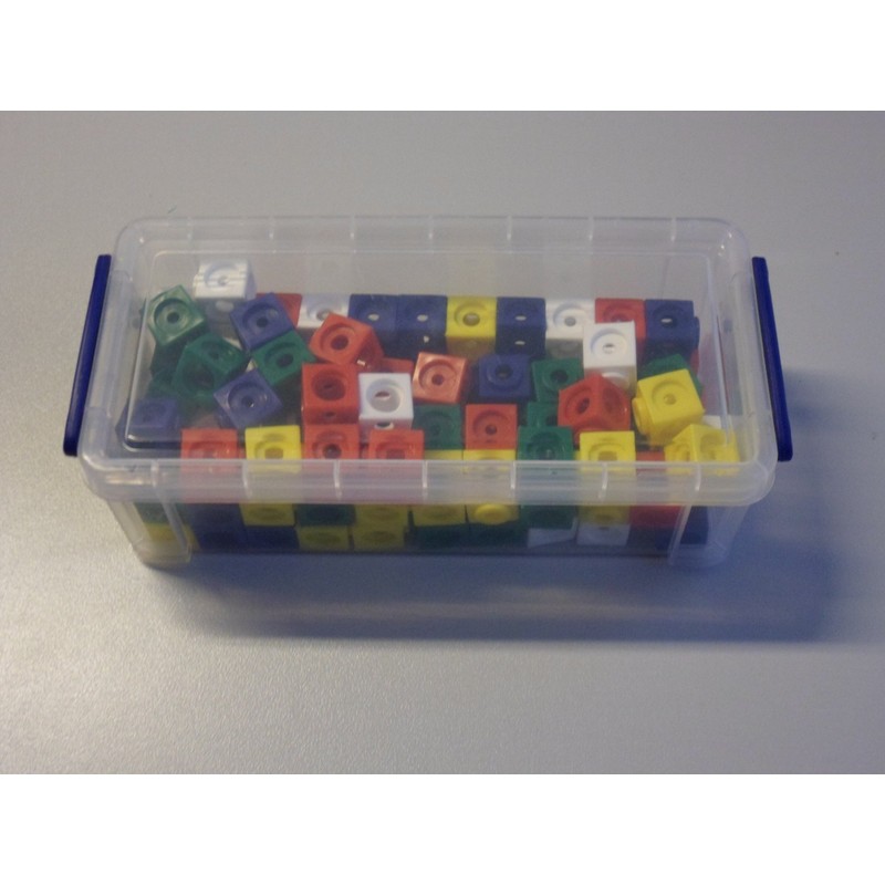 100 plug-in cubes 5 colours (red, yellow, green, blue, white)