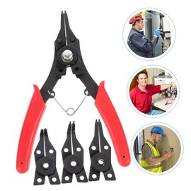 WOONEKY 1 Set Multi Functional Circlip Plier Tool Interchangeable Design for Easy Removal of Retaining Rings for Vehicles Lawn Mowers and Workshops
