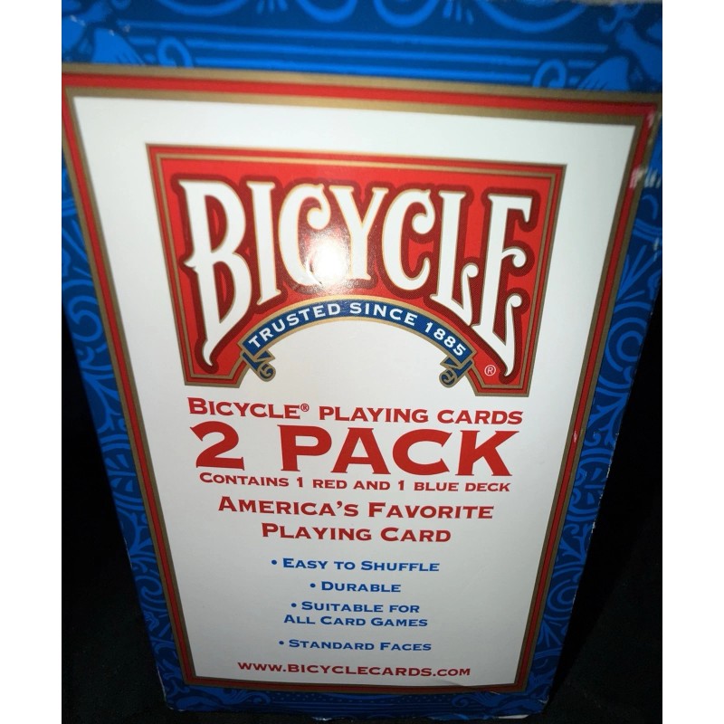 BICYCLE PLAYING CARDS Standard Blue And Red Decks Poker Black