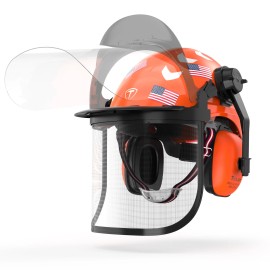 Tooliom Forestry Safety Helmet With Ear Protection Chainsaw Helmet With Mesh Face Shield