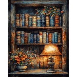 igoodom Paint by Numbers Kit for Adults – Book Adult Paint-by-Number on Canvas, DIY Acrylic Painting Set for Home Decor, 16x20in