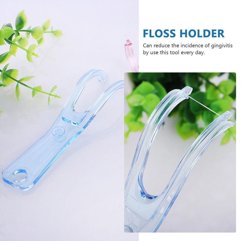 Healifty Dental Floss Holder Rack with Built-in Spool Compact 4.33X1.18X0.51In